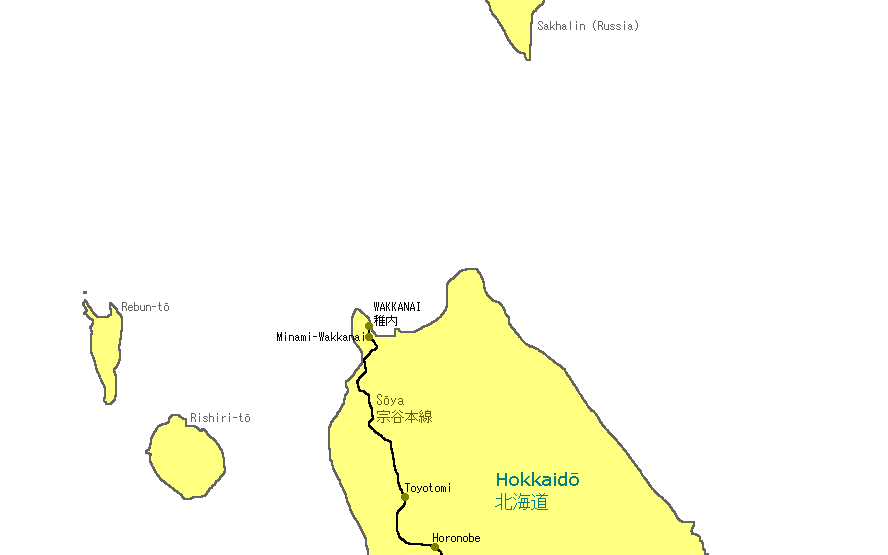Wakkanai Railway Map