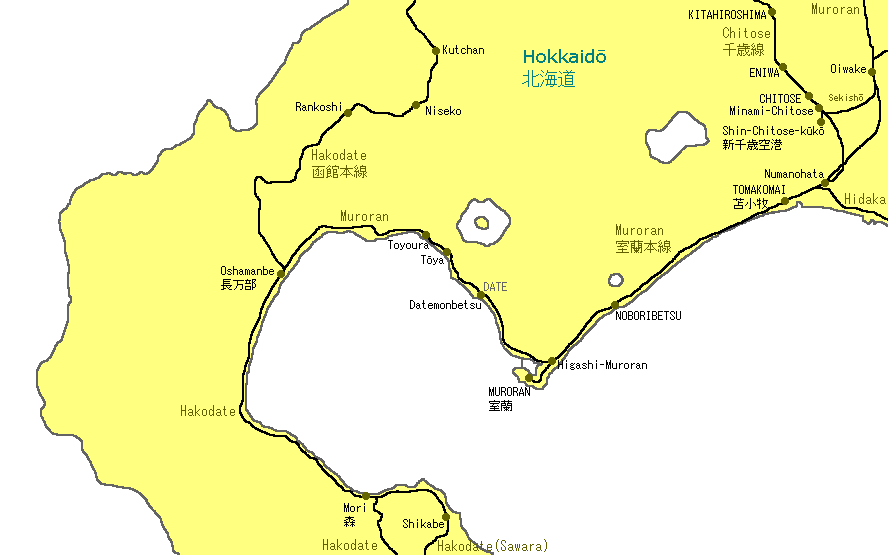 Muroran Railway Map