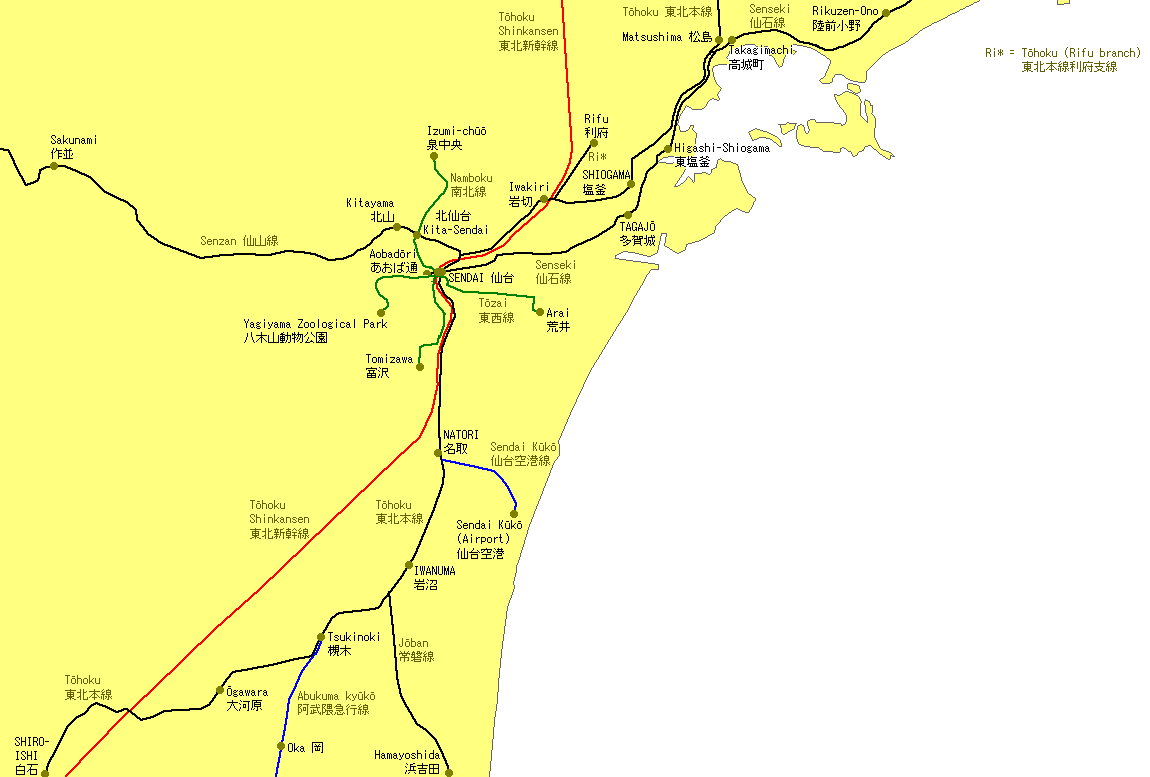 Sendai Railway Map