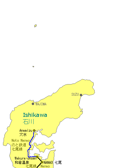 Nanao Railway Map