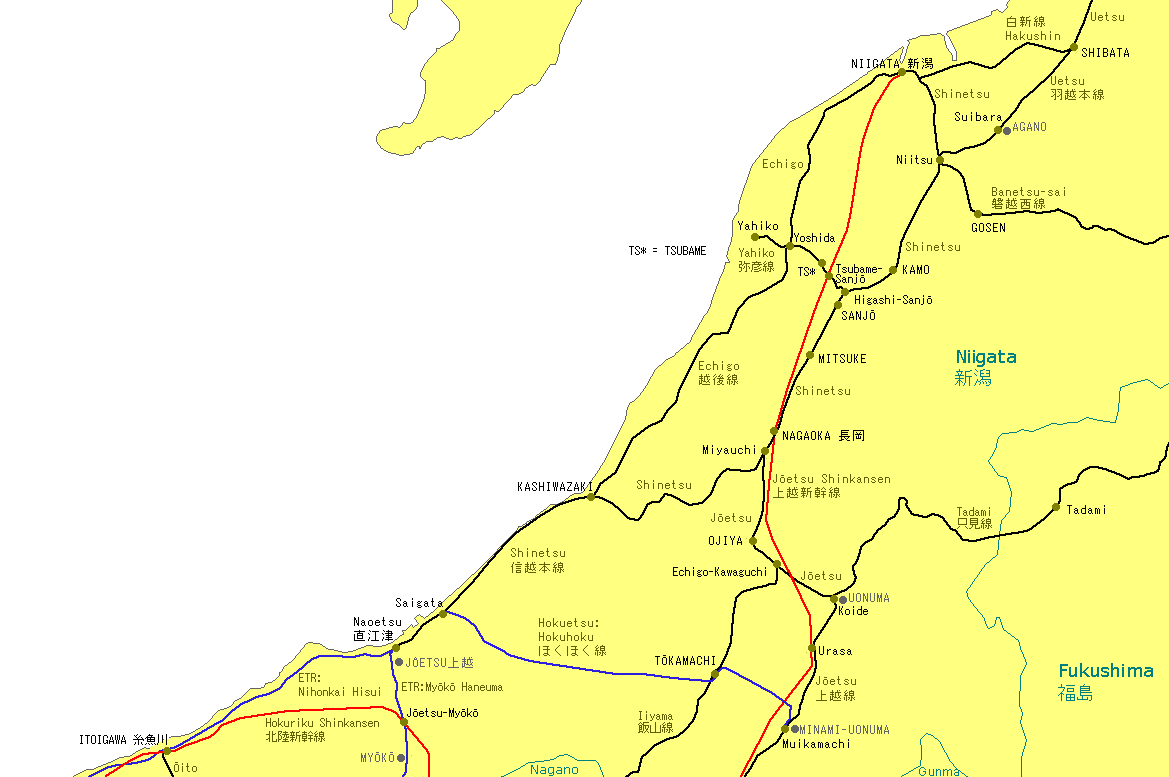 Niigata Railway Map