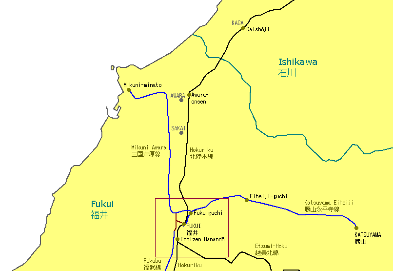 Fukui Railway Map