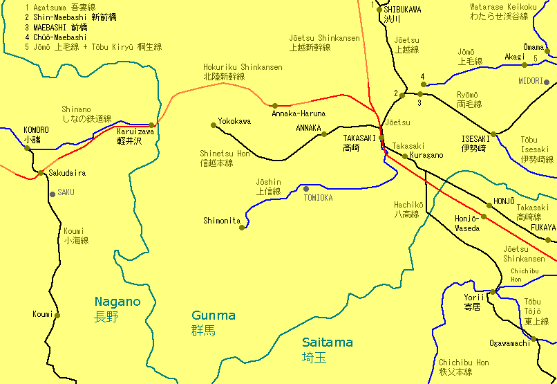 Takasaki Railway Map