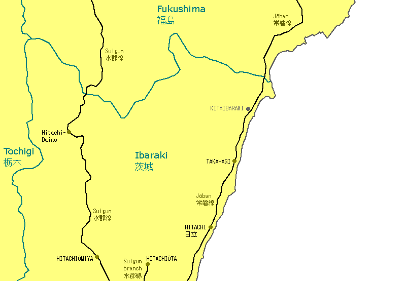 Hitachi Railway Map