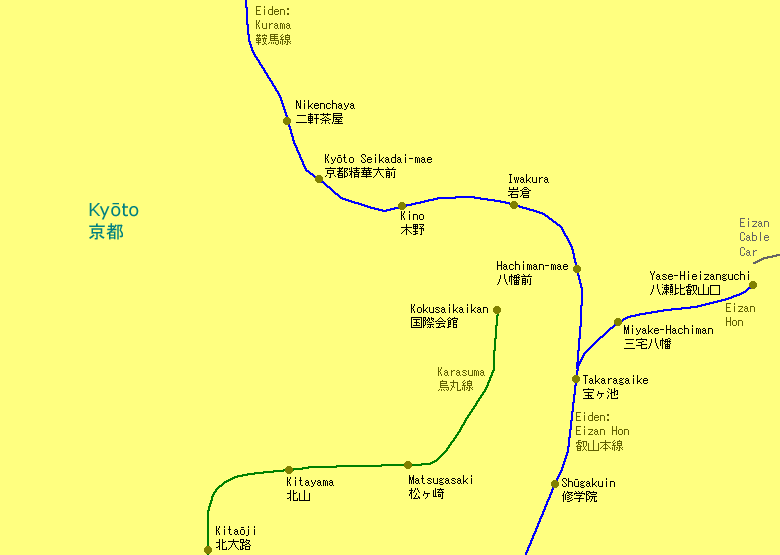 Kitayama Railway Map