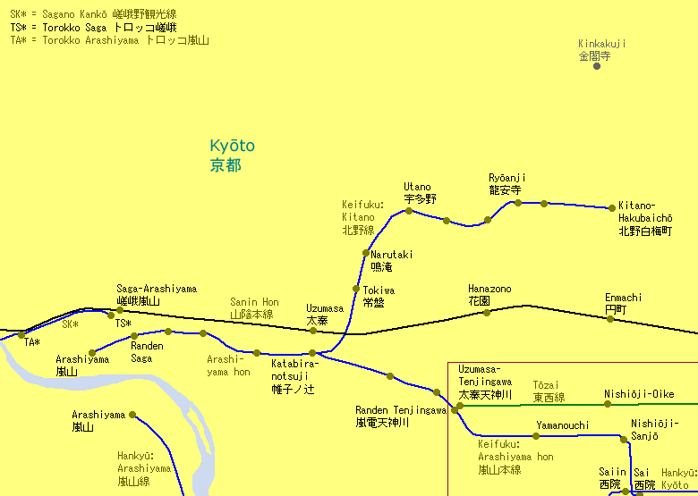 Arashiyama Railway Map