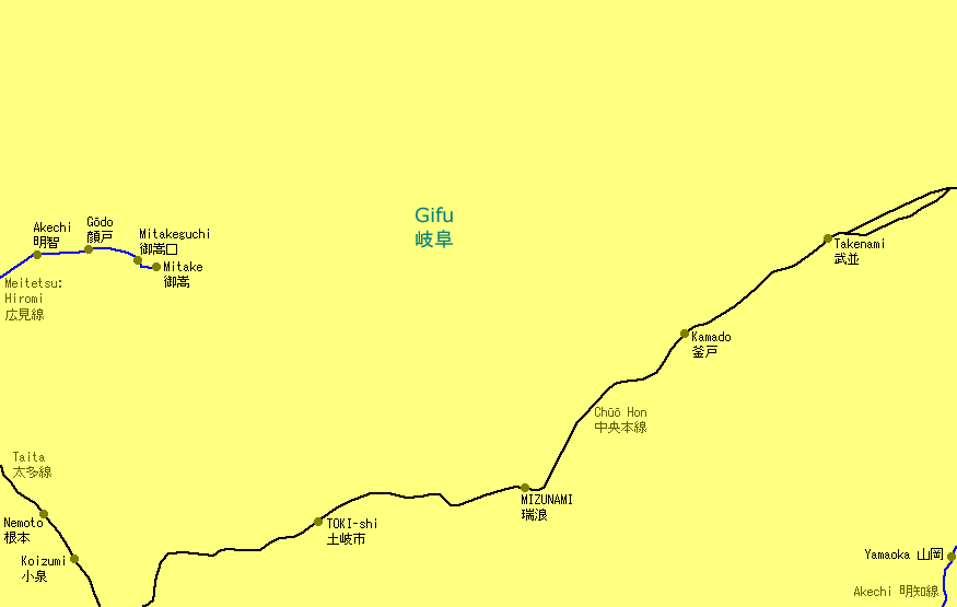 Mizunami Railway Map
