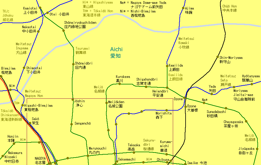Ōzone Railway Map