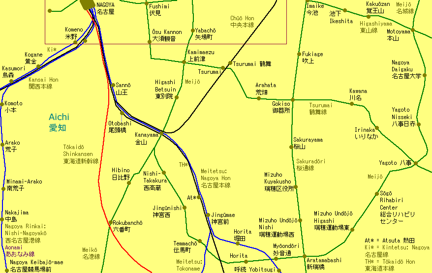 Kanayama Railway Map