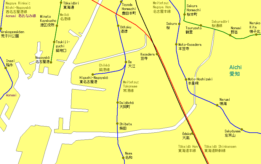 Ōe Railway Map