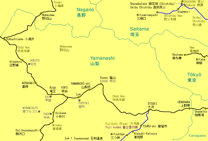 Kōfu Railway Map