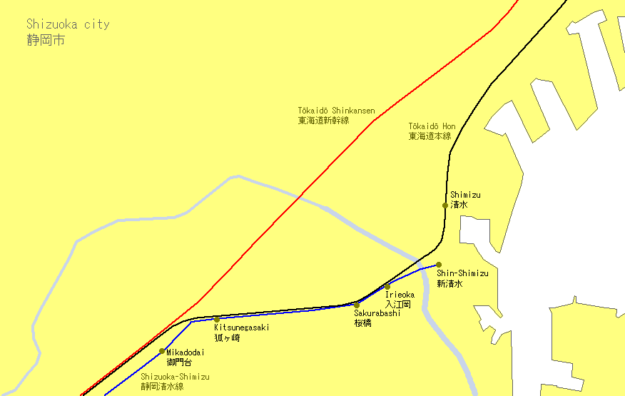 Shimizu Railway Map