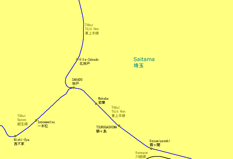 Sakado Railway Map