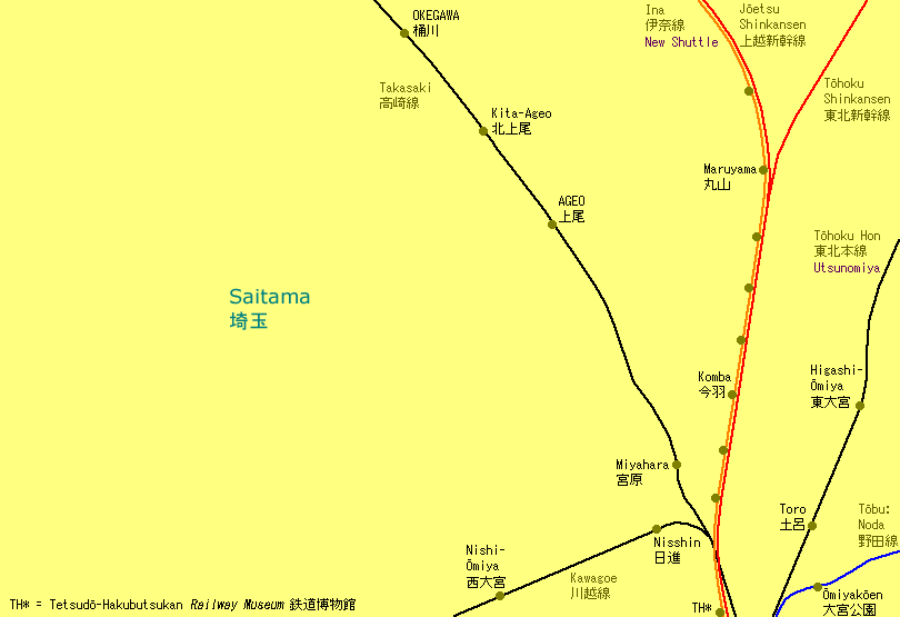 Ageo Railway Map