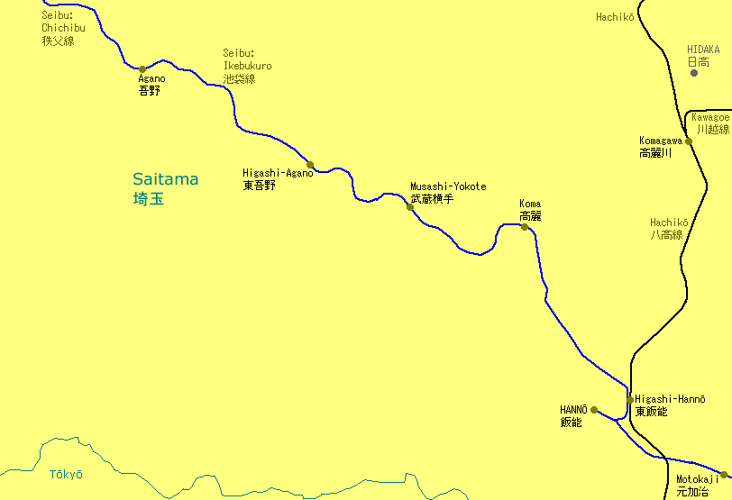 Hannō Railway Map