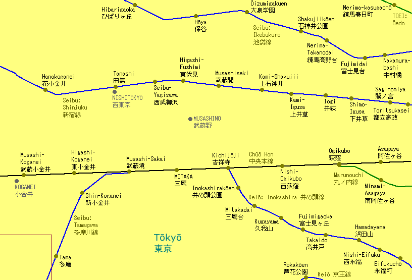 Mitaka Railway Map