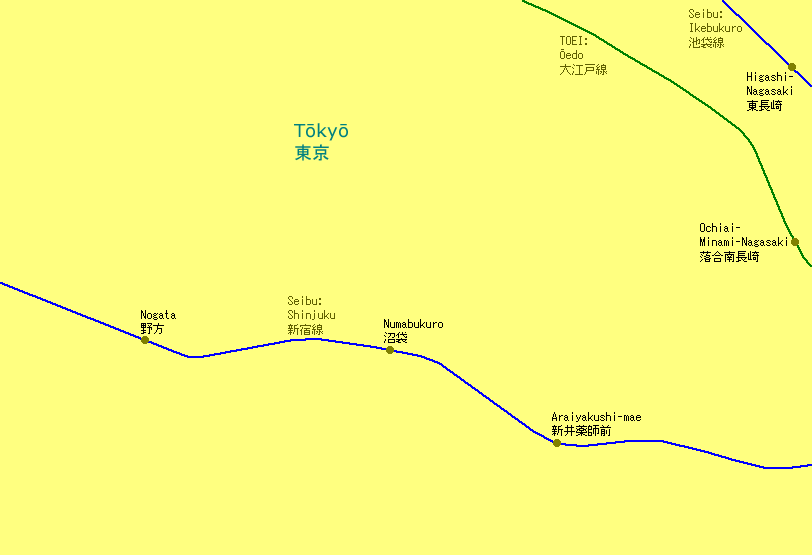 Numabukuro Railway Map