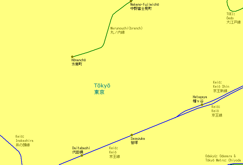 Sasazuka Railway Map