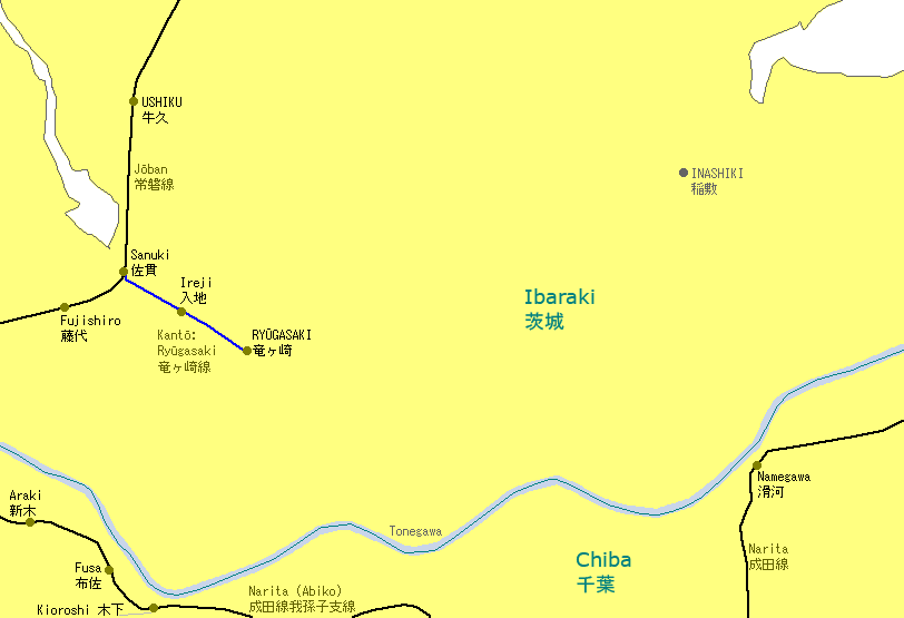 Ushiku Railway Map