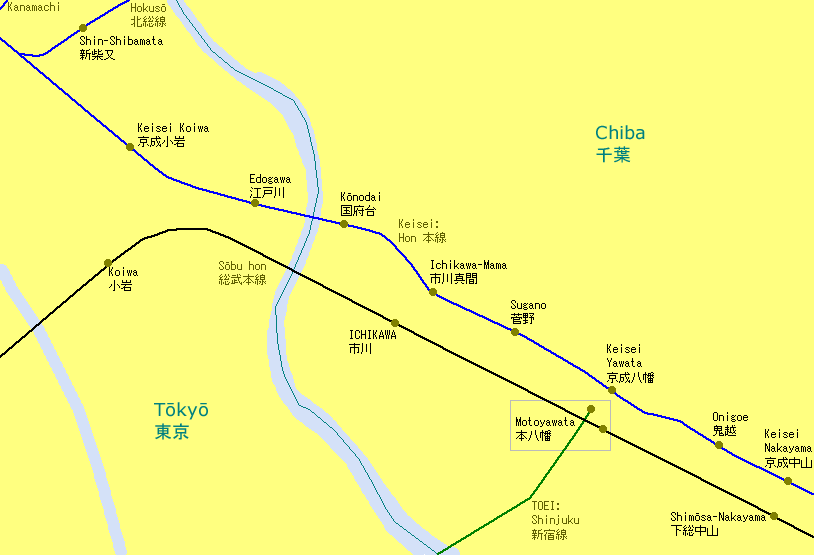 Ichikawa Railway Map