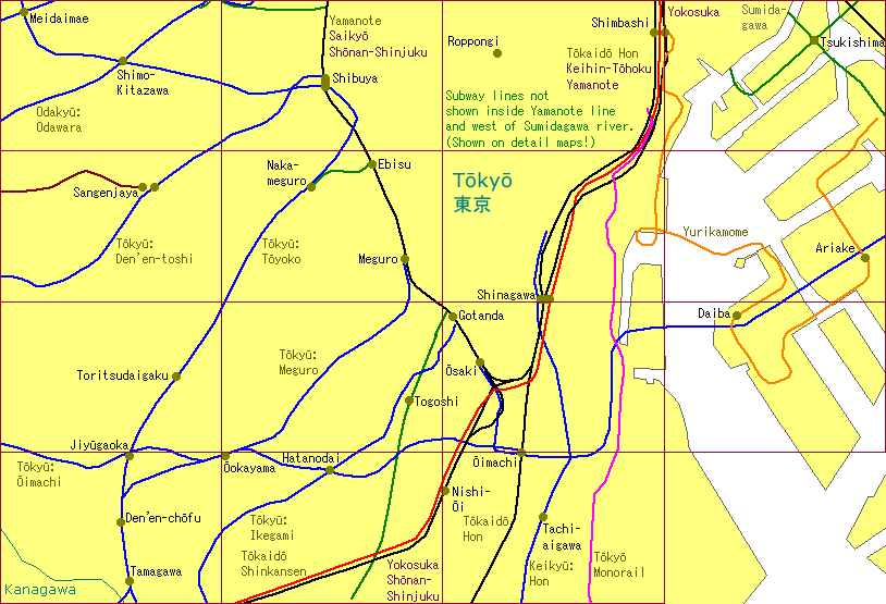 Tōkyō city S Railway Map