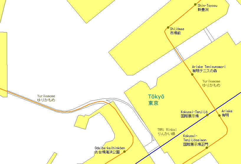 Ariake Railway Map