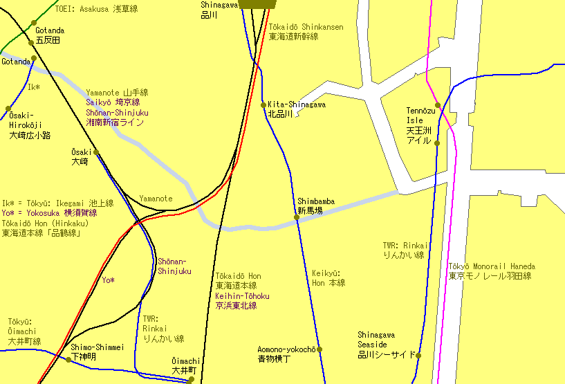 Ōsaki Railway Map