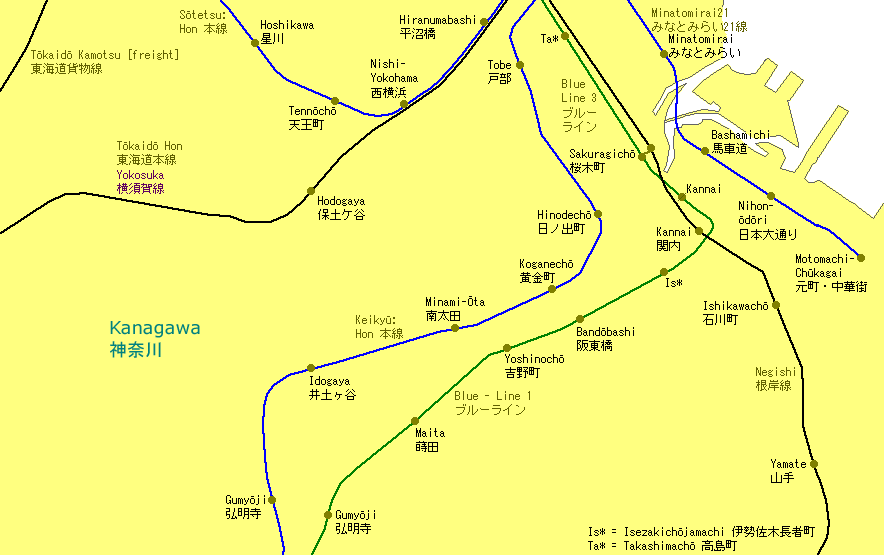 Kannai Railway Map