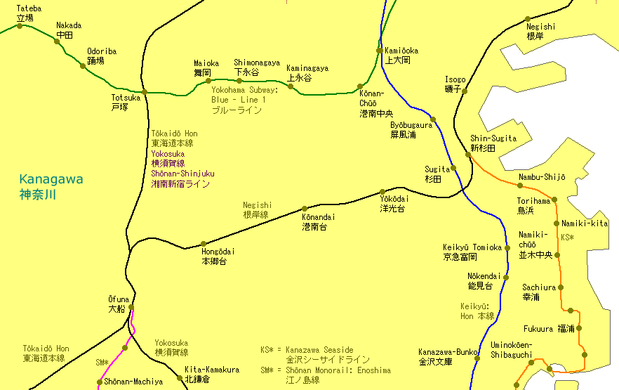 Ōfuna Railway Map
