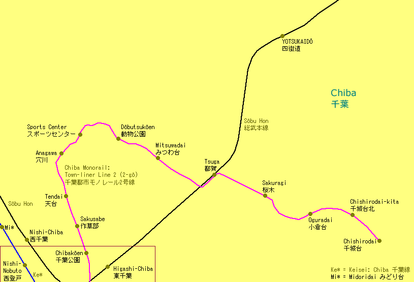 Chiba city N Railway Map