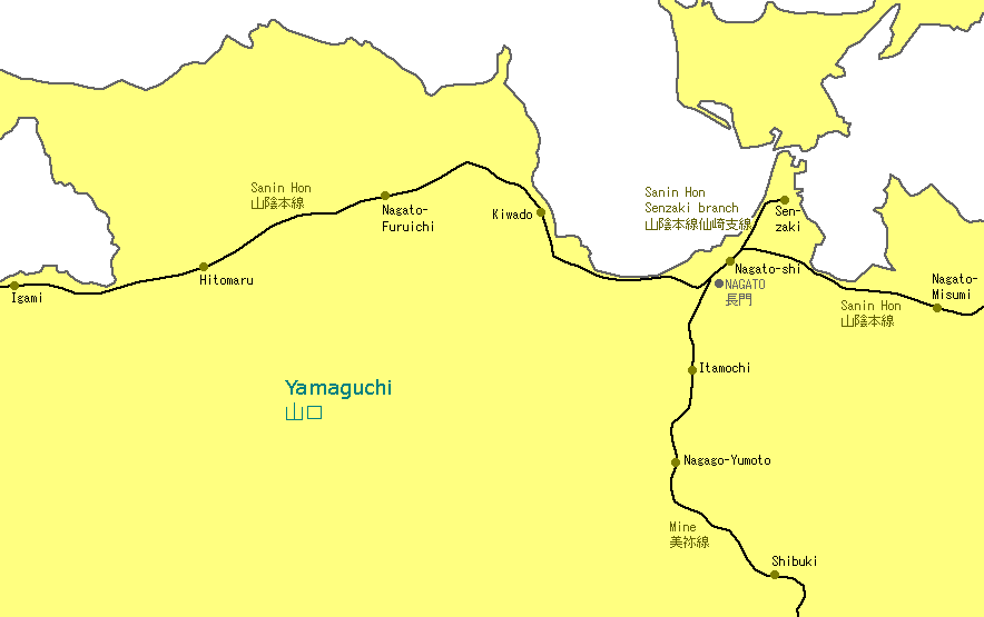Nagato Railway Map