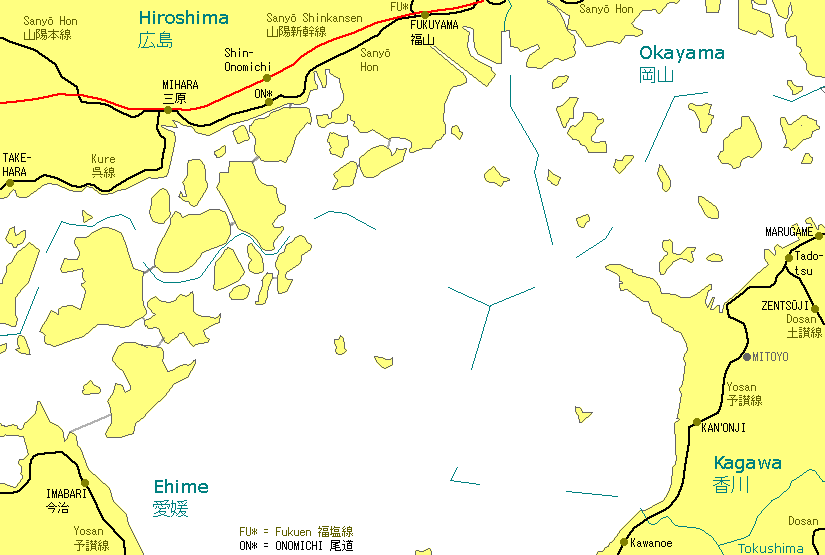 Fukuyama Railway Map