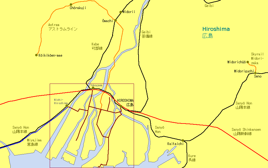 Hiroshima City Railway Map