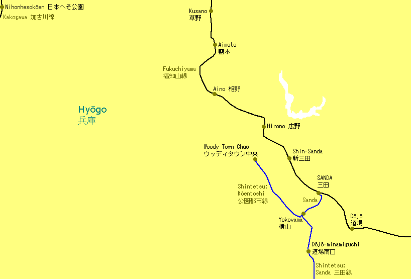 Sanda Railway Map