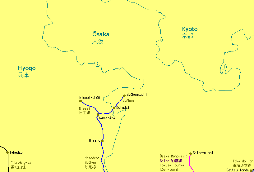 Myōkenguchi Railway Map