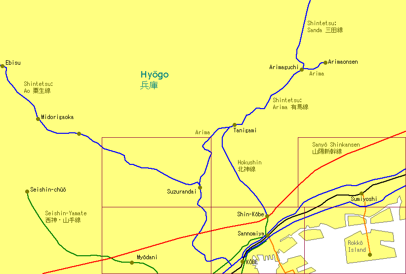 Kōbe Railway Map