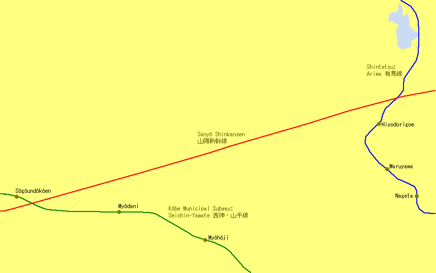 Myōdani Railway Map