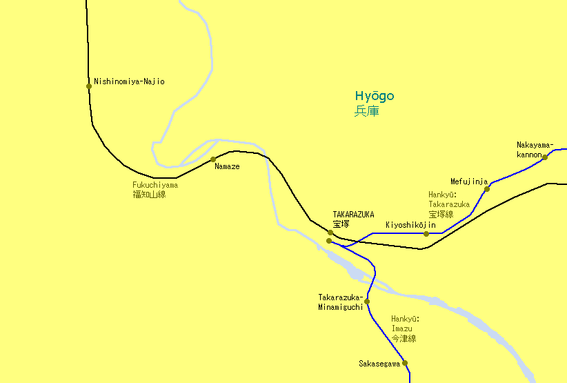 Takarazuka Railway Map