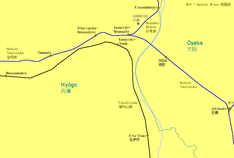 Kawanishi Railway Map