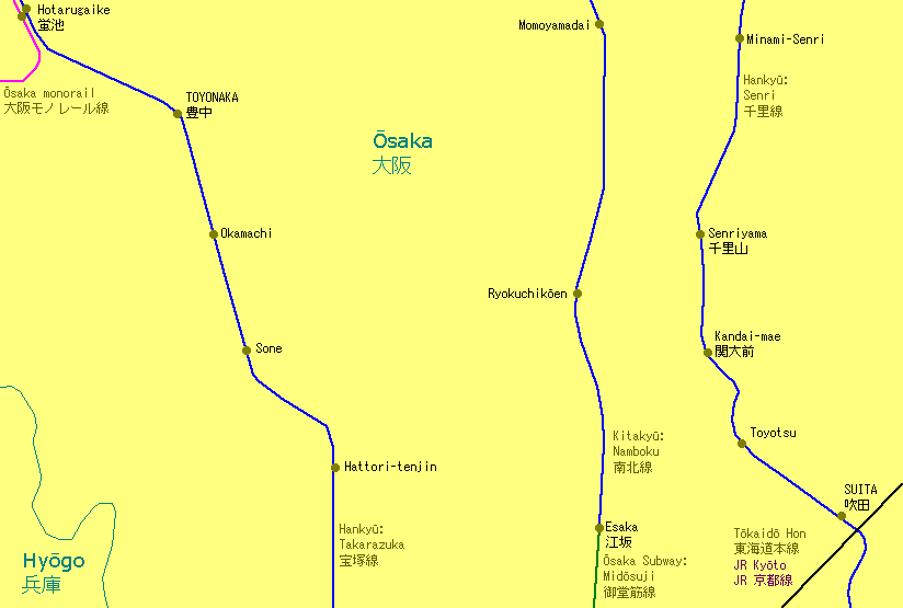 Toyonaka Railway Map