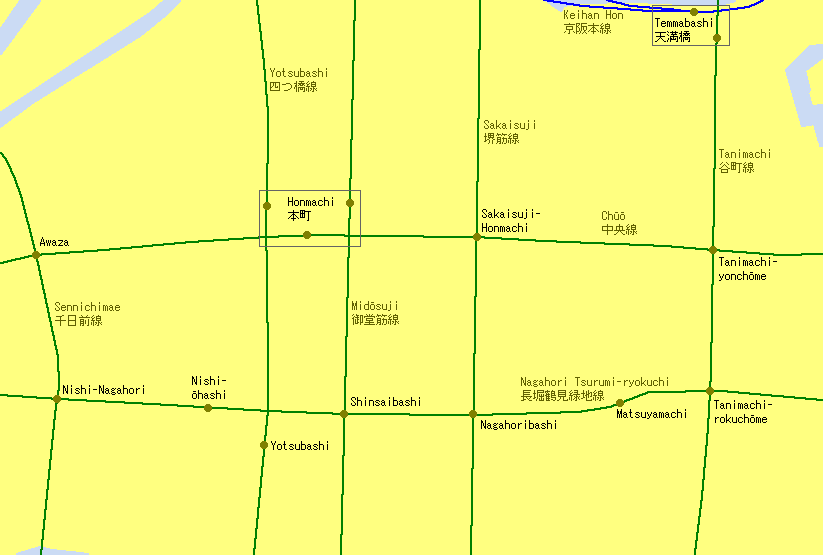 Honmachi Railway Map