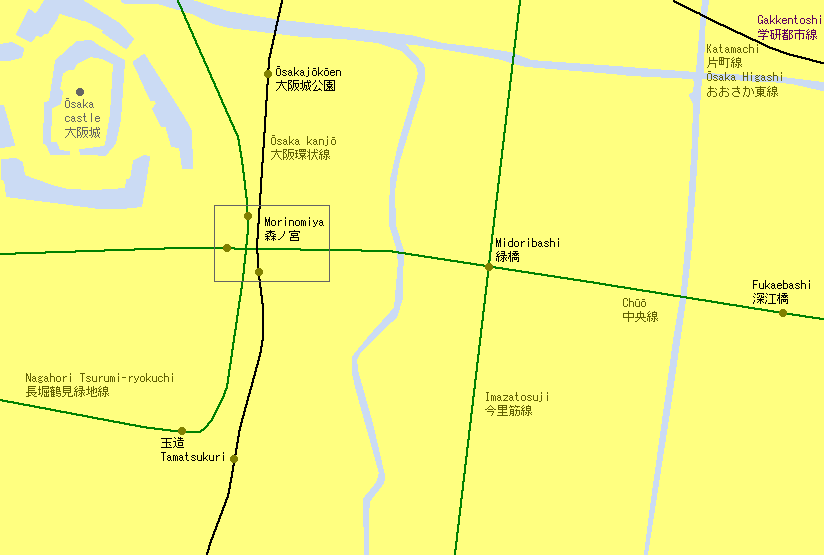 Morinomiya Railway Map