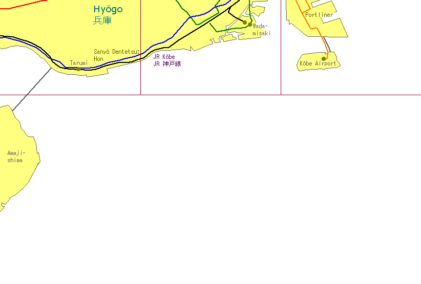 Kōbe SW Railway Map