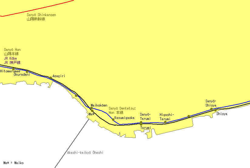 Tarumi Railway Map