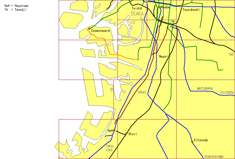 Ōsaka city S Railway Map