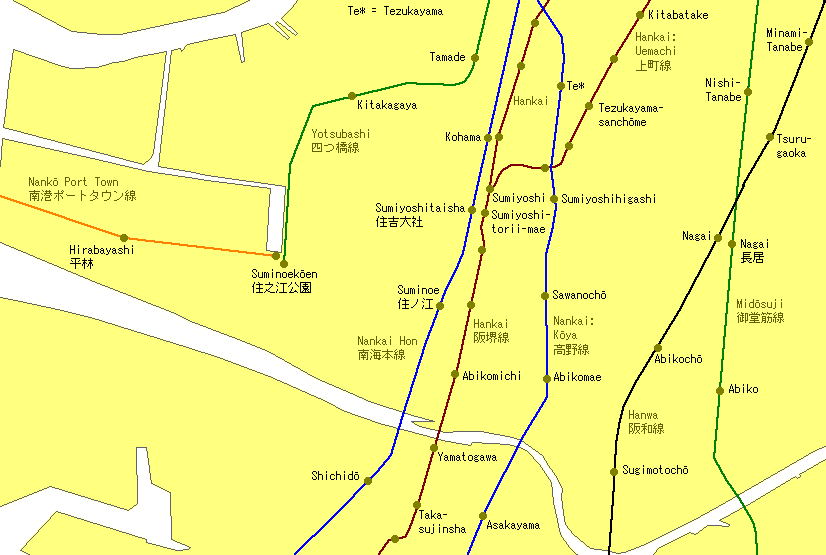 Nagai Railway Map