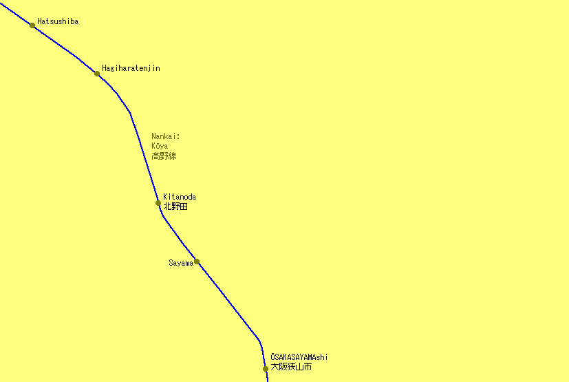 Kitanoda Railway Map