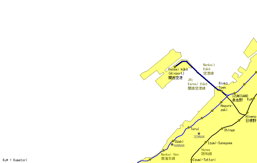 Kansai Airport Railway Map