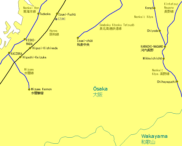 Kaizuka Railway Map