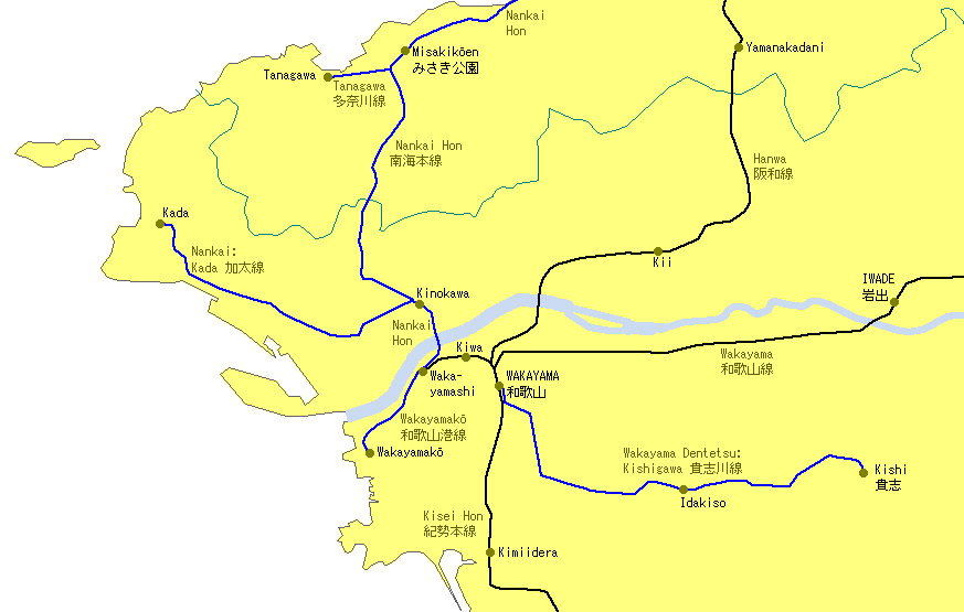 Wakayama city Railway Map